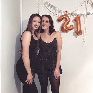 silver & black romper